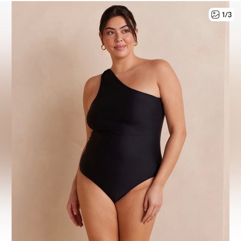 summersalt One-Shoulder Black Women's One-Piece Swimsuit